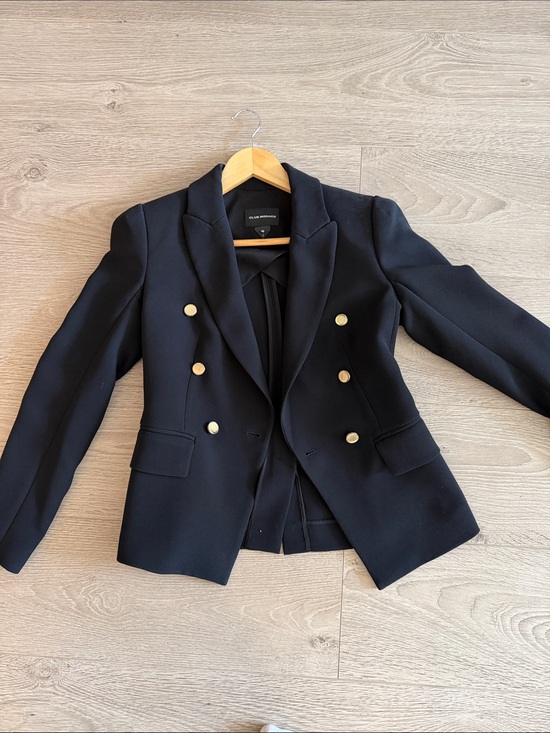 Club Monaco Jackets & Blazers - Club Monaco Black Double-Breasted Blazer with Gold Buttons